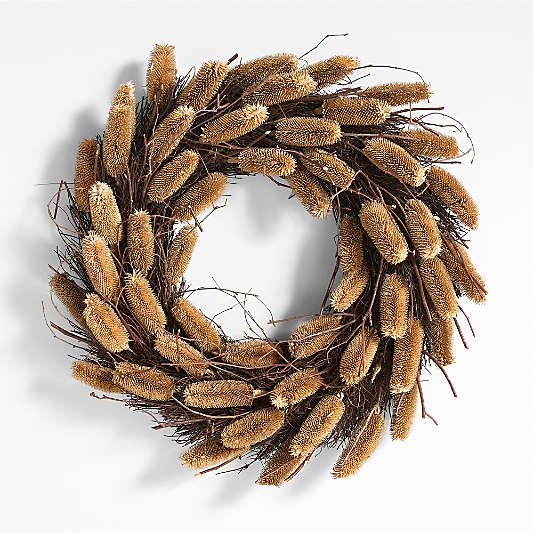 Dried Brown Thistle Wreath 30"