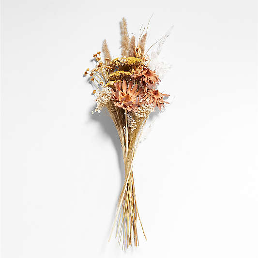 Dried Golden Yarrow & Grass Plume Bouquet