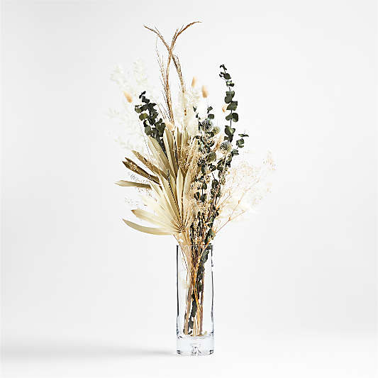 Palm and Globe Thistle Dried Bouquet