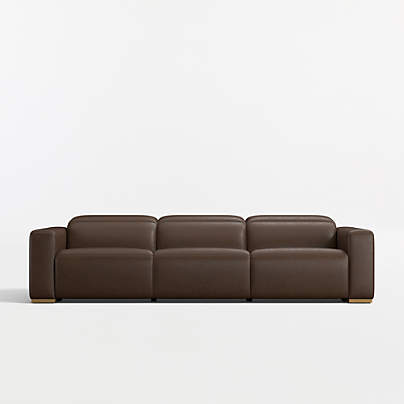 Drift 120.5" Power Triple-Reclining Leather Sofa