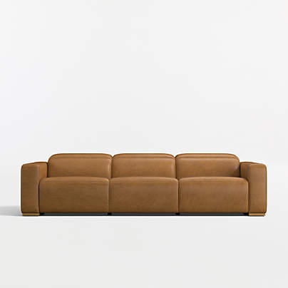 Drift 120.5" Power Triple-Reclining Leather Sofa