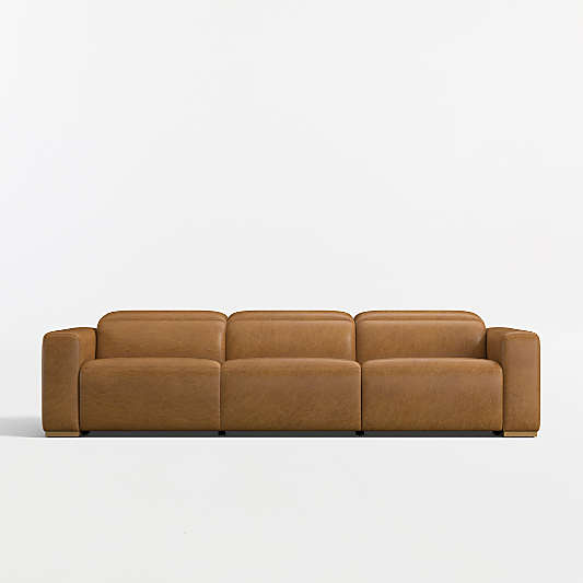 Drift 120.5" Power Triple-Reclining Leather Sofa
