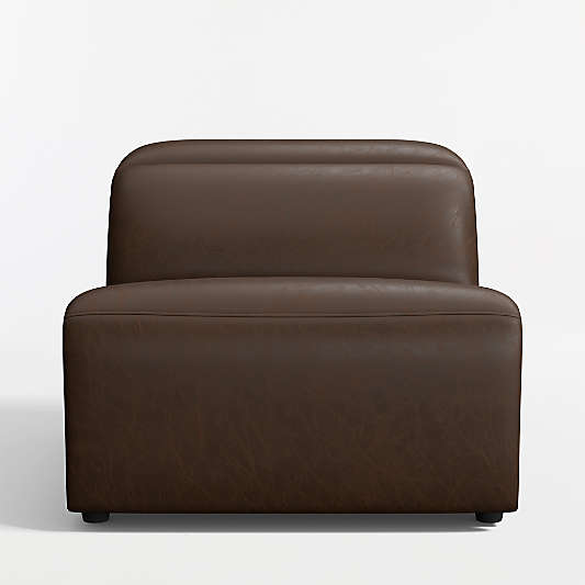 Drift Leather Stationary Armless Chair Sectional Piece