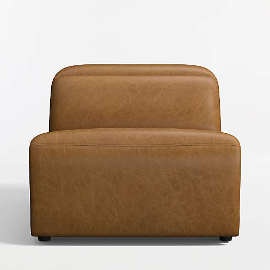 Drift Leather Stationary Armless Chair Sectional Piece