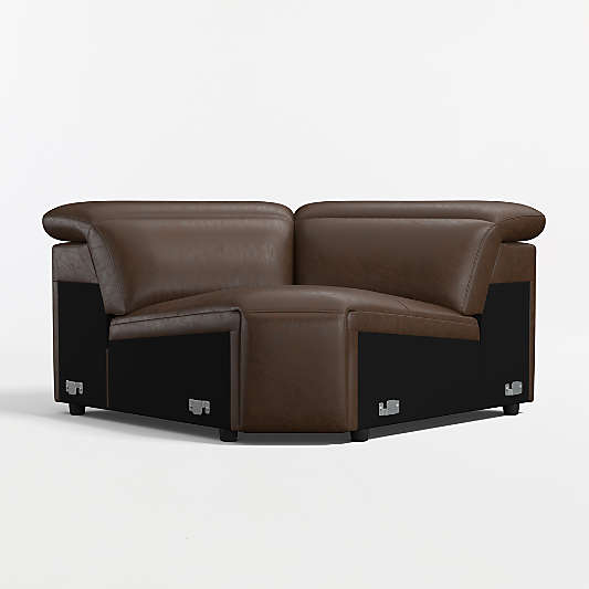 Drift Leather Stationary Wedge Chair Sectional Piece