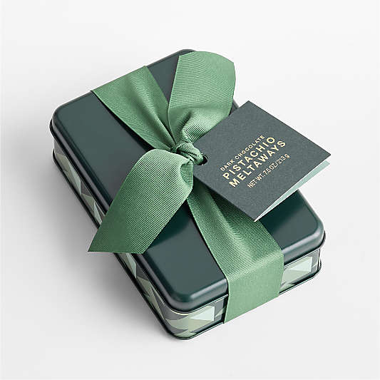 Dark Chocolate Pistachio Meltaways in Gift Tin