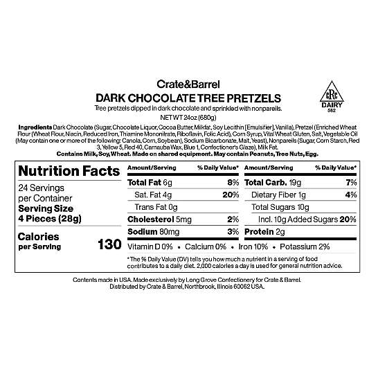 Dark Chocolate Tree Pretzels in Gift Tin