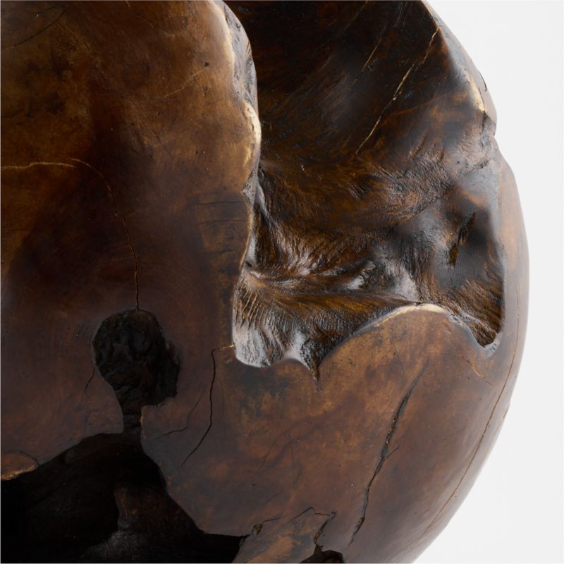 Dark Walnut Wood Large Sphere Decorative Object - image 3 of 4