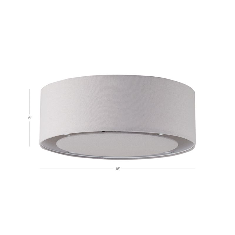 View White Drum Linen Shade 18" Kids Flush Mount Ceiling Light - image 2 of 3