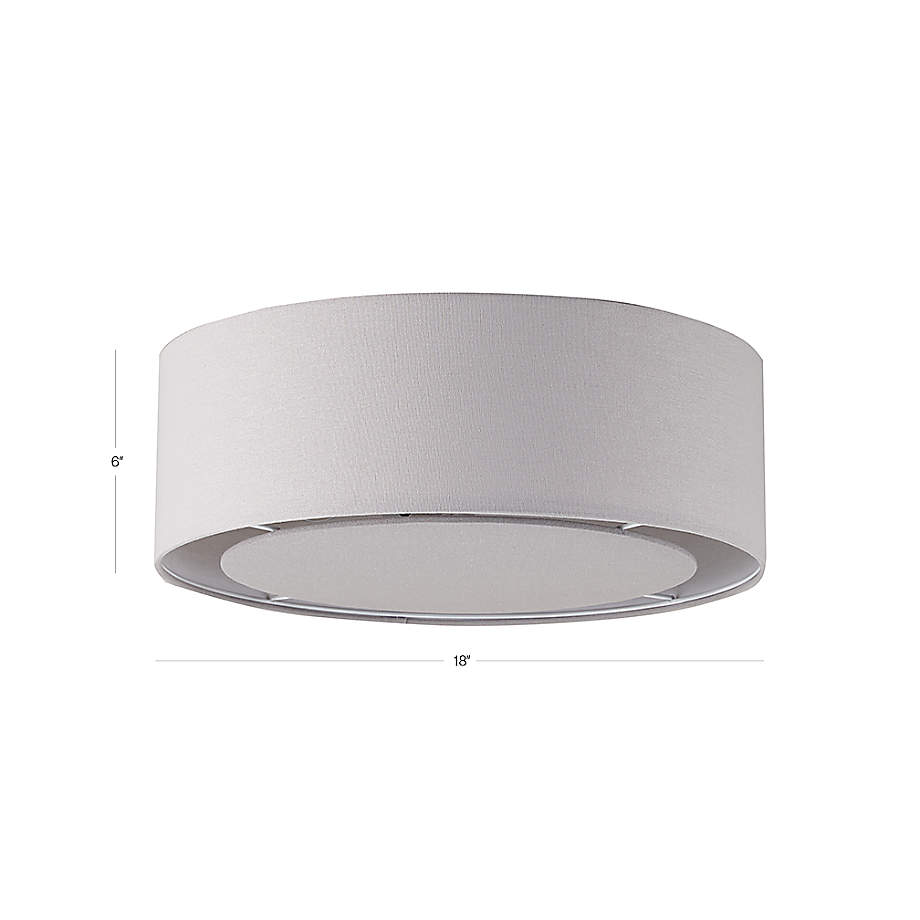 White drum deals flush mount light