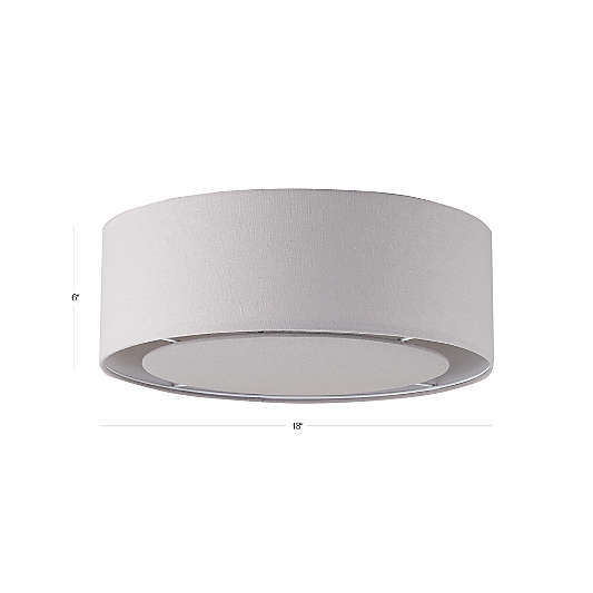 White Drum Linen Shade 18" Kids Flush Mount Ceiling Light