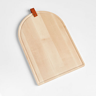 View Tomos Large Maple Cutting Board with Leather Strap details
