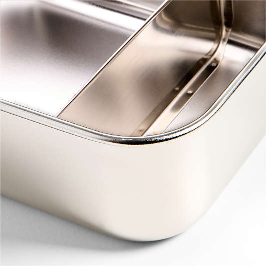 Blue Stainless Steel Dual Compartment Lunch Container