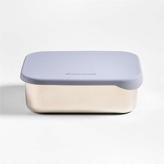 Blue Stainless Steel Dual Compartment Lunch Container