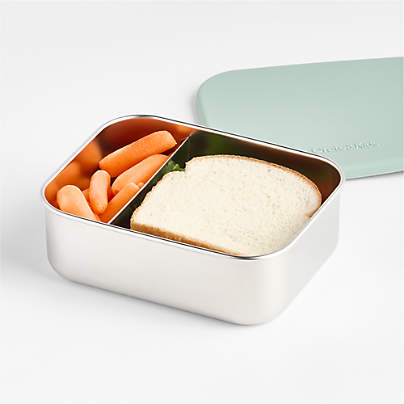 Green Stainless Steel Dual Compartment Lunch Container