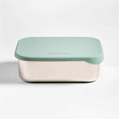 Green Stainless Steel Dual Compartment Lunch Container