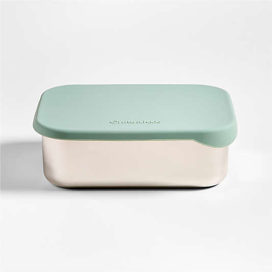 Green Stainless Steel Dual Compartment Lunch Container