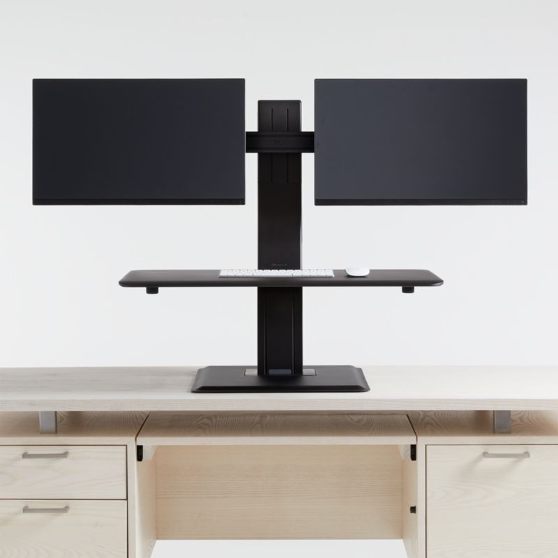 Humanscale ® Black Dual Monitor Quickstand Eco Standing Desk Converter - image 0 of 7