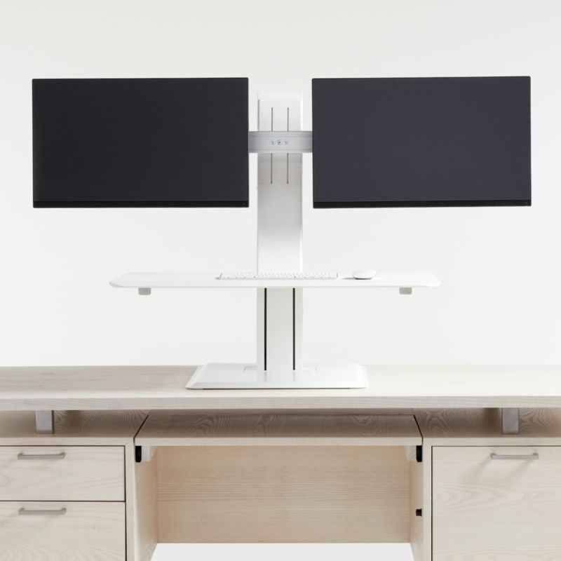 Humanscale ® White Dual Monitor Quickstand Eco Standing Desk Converter - image 0 of 7