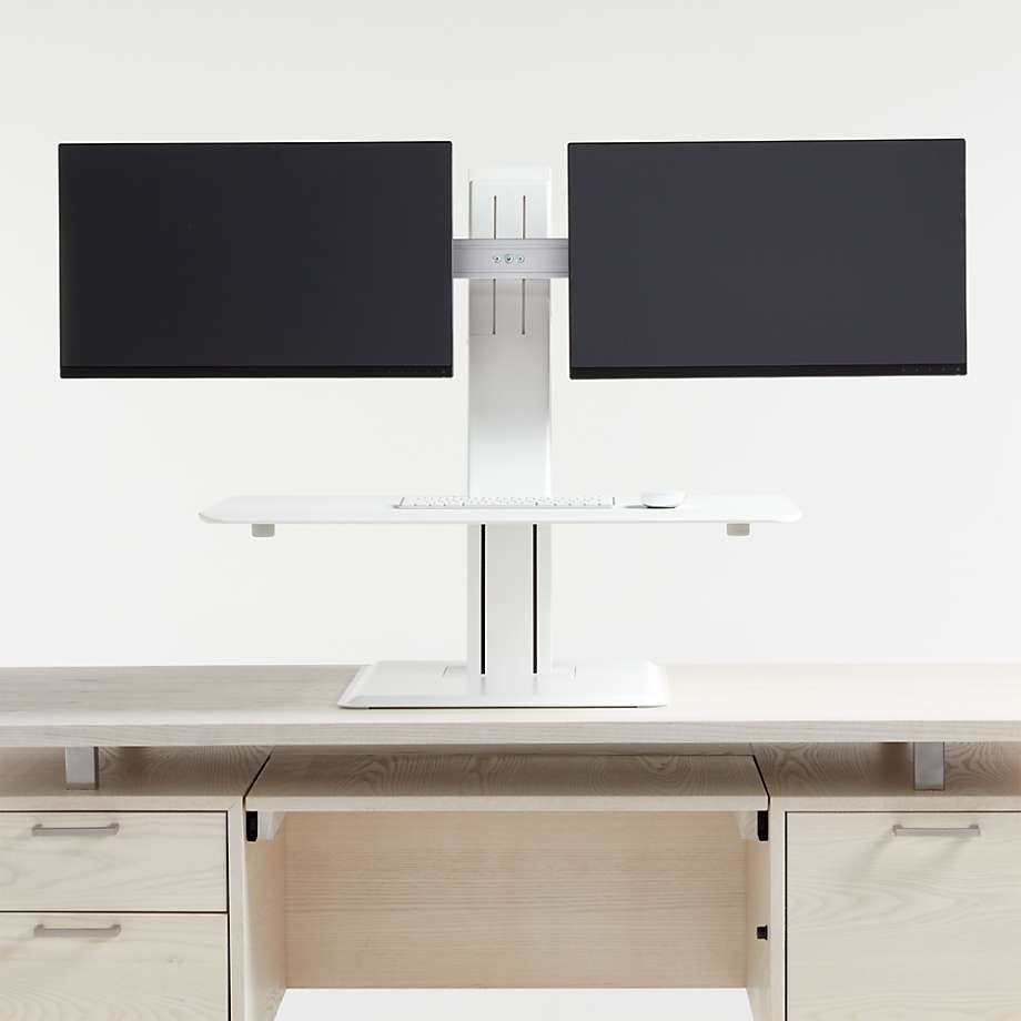 Standing desk converter 2024 dual monitor