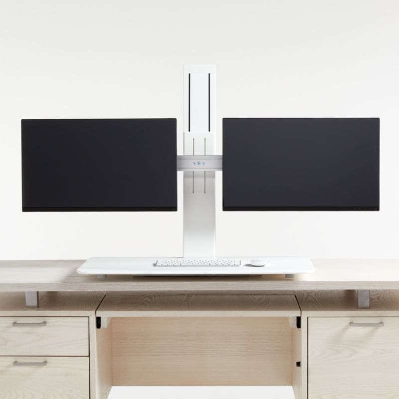 Humanscale ® White Dual Monitor Quickstand Eco Standing Desk Converter - image 1 of 7