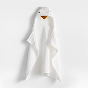 Bear Smoke Blue Organic Cotton Hooded Baby Towel