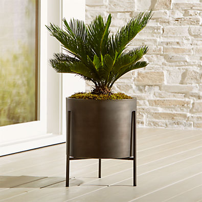View Dundee Indoor/Outdoor Bronze Low Planter with Stand details
