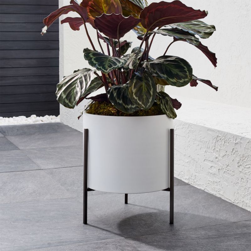 Dundee Bronze Floor Indoor/Outdoor Planter with Tall Stand +