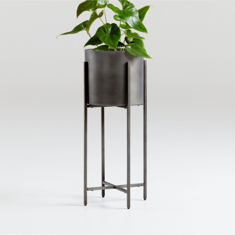 Dundee Bronze Floor Indoor/Outdoor Planter with Short Stand