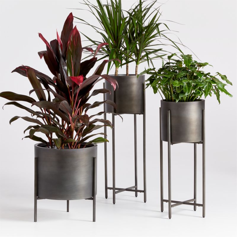 Silver indoor plant stand