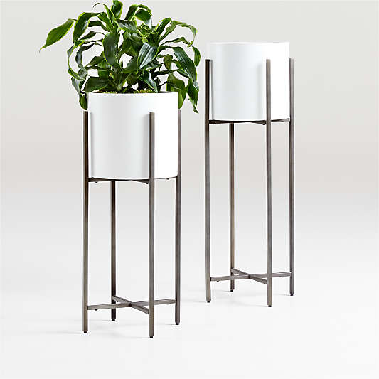 Dundee White Floor Indoor/Outdoor Planters