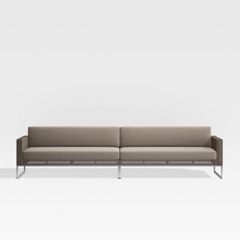 Dune 129" Taupe 2-Piece Outdoor Sectional Sofa with Sunbrella ® Cushions - image 0 of 4