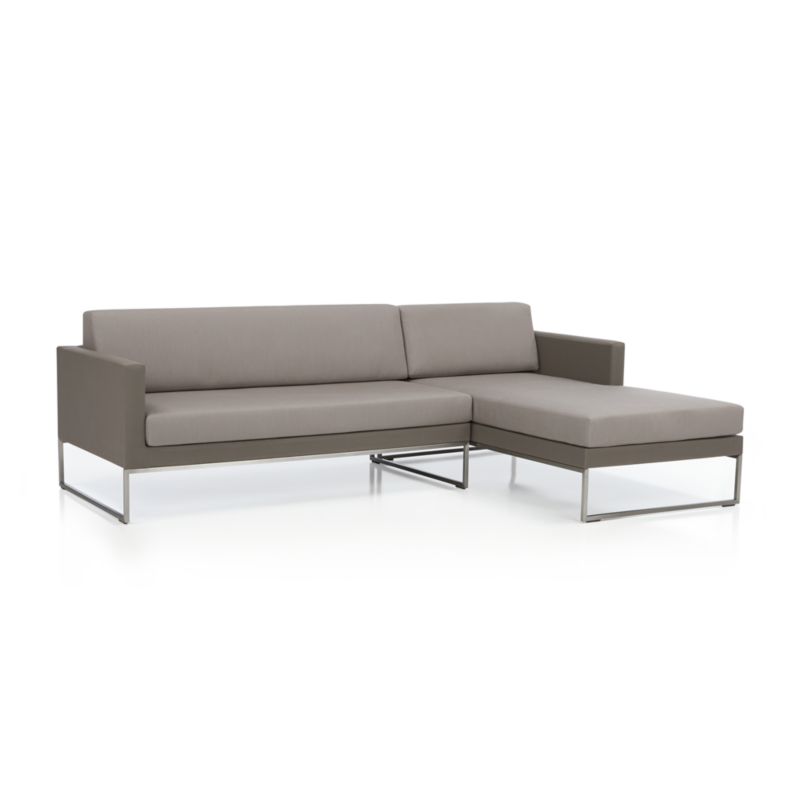 Dune 2-Piece Taupe Right-Arm Chaise Outdoor Sectional Sofa with Sunbrella ® Cushions - image 4 of 4