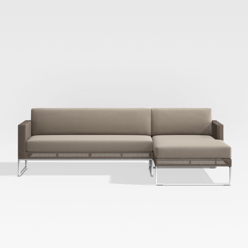 Dune 2-Piece Taupe Right-Arm Chaise Outdoor Sectional Sofa with Sunbrella ® Cushions - image 0 of 4