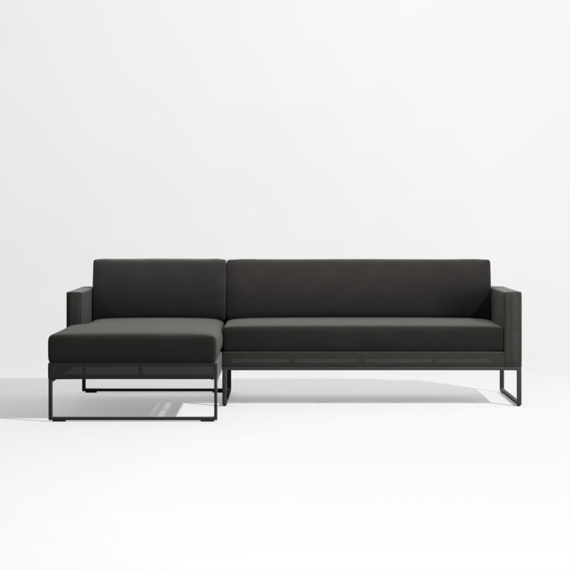 Dune Black and White Double Chaise Outdoor Sectional Sofa - image 2 of 5