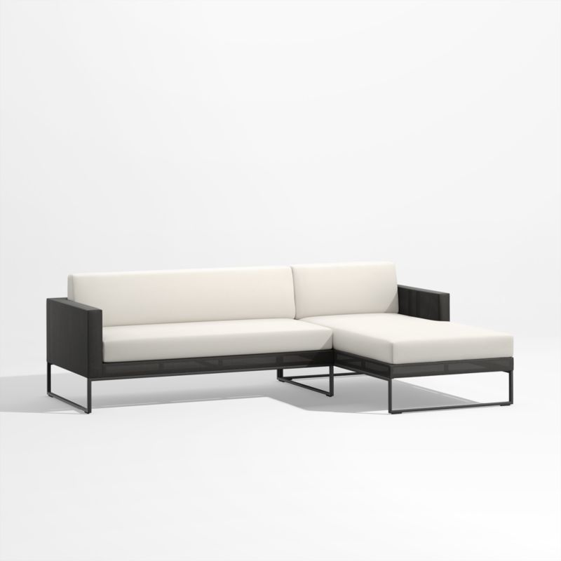 Dune 2-Piece Black and White Outdoor Sectional Sofa with Right-Arm Chaise - image 6 of 6