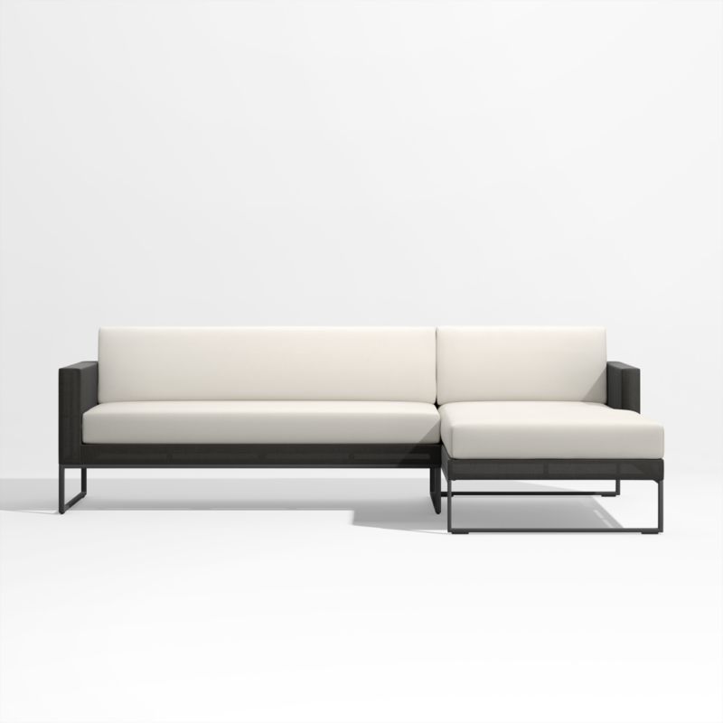 Dune 2-Piece Black and White Outdoor Sectional Sofa with Right-Arm Chaise - image 0 of 6