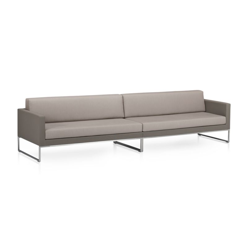 Dune 129" Taupe 2-Piece Outdoor Sectional Sofa with Sunbrella ® Cushions - image 4 of 4