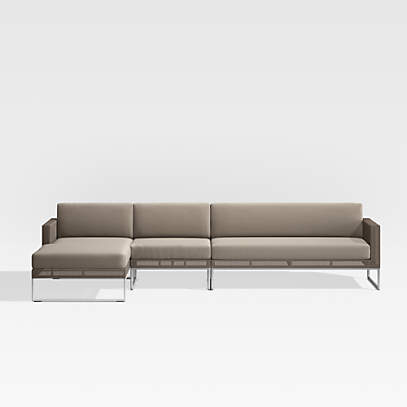 Urban 3 Piece L-Shaped Sectional, Sofa With Chaise