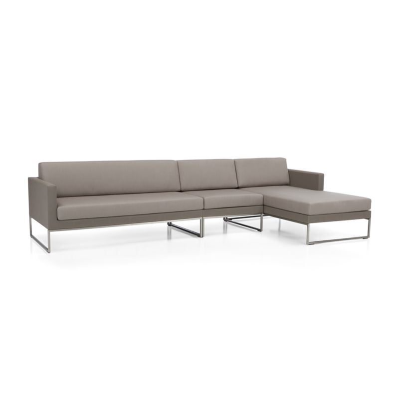 Dune 3-Piece Taupe Right-Arm Chaise Outdoor Sectional Sofa with Sunbrella ® Cushions - image 4 of 4