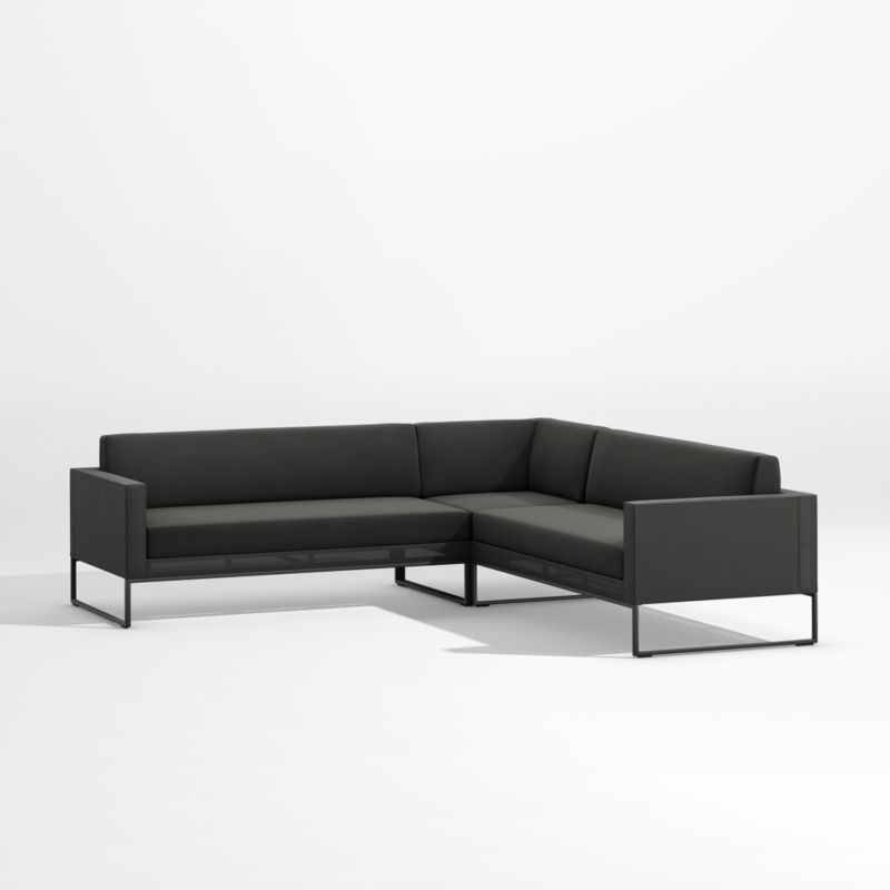 Dune 3-Piece Black L-Shaped Outdoor Sectional Sofa - image 0 of 3