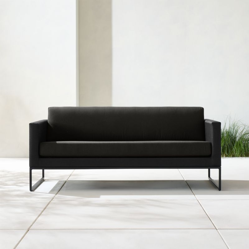 Dune 68" Black Outdoor Sofa with Black Cushions - image 3 of 11