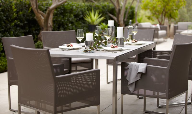 Dune Rectangular Outdoor Dining Table with Pebbled Glass - image 4 of 13