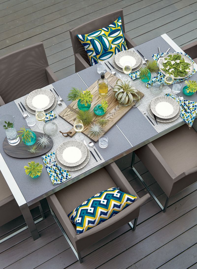 Dune Rectangular Outdoor Dining Table with Pebbled Glass - image 5 of 13