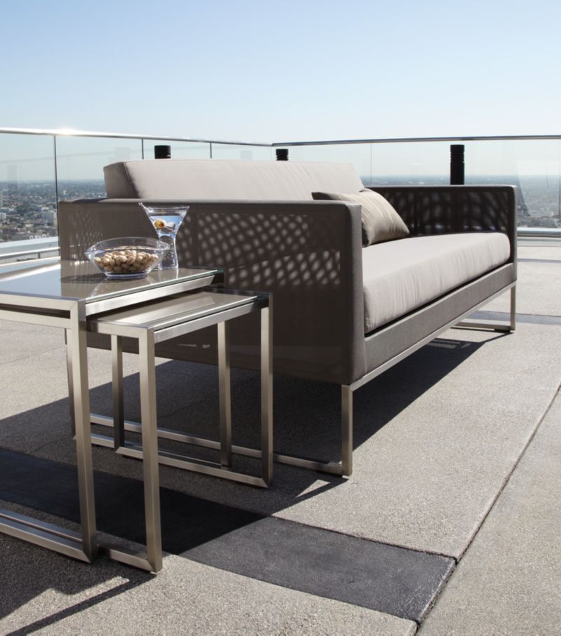 Dune 68" Taupe Outdoor Sofa with Sunbrella ® Cushions - image 6 of 10