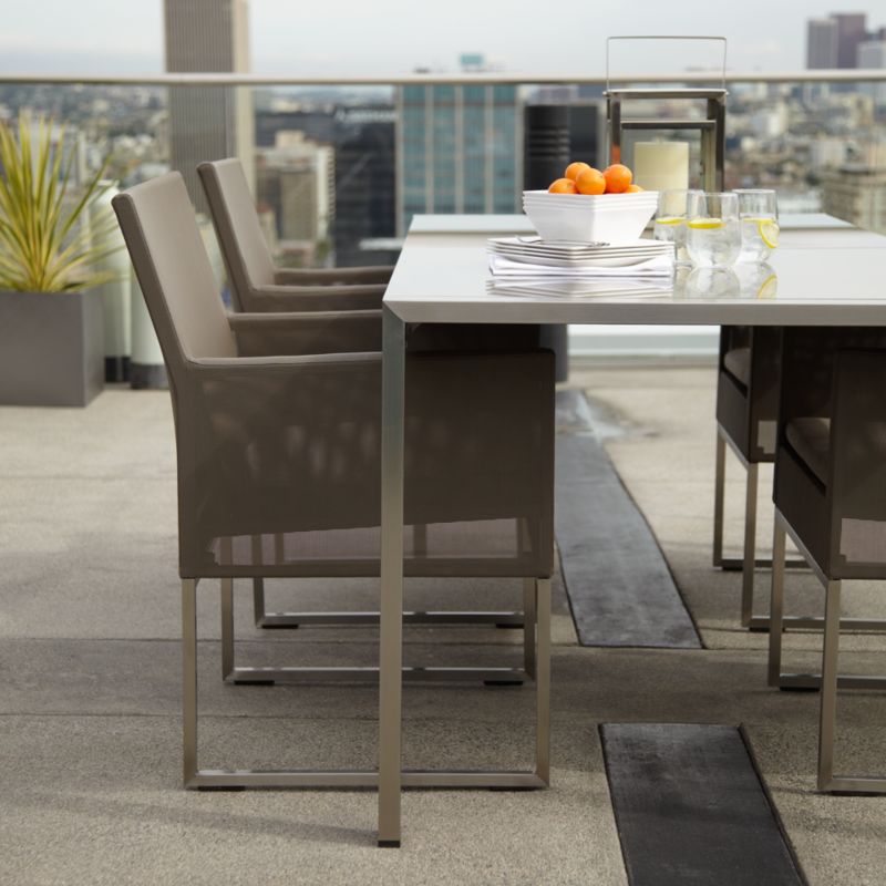 Dune Taupe Outdoor Dining Chair with Sunbrella ® Cushion