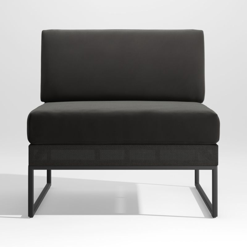 Dune Black Outdoor Armless Chair with Black Cushions - image 0 of 3