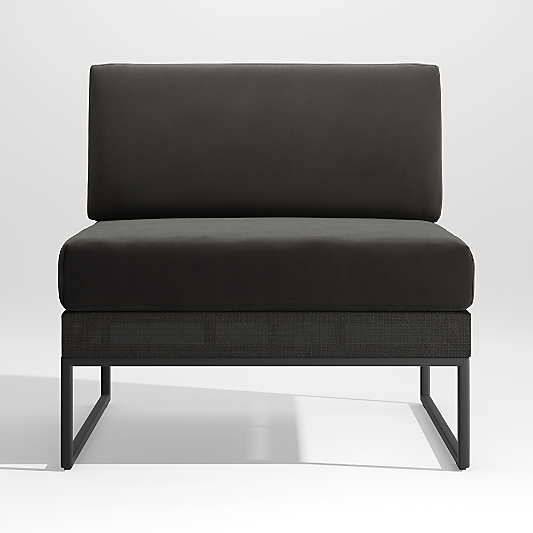 Dune Black Outdoor Armless Chair with Black Cushions