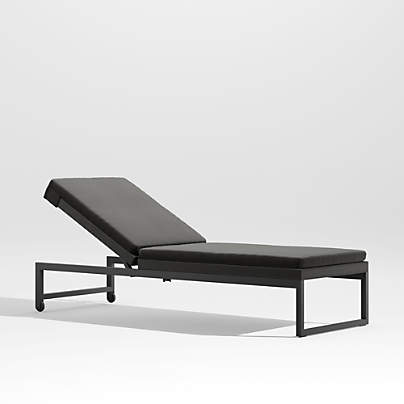 Dune Black Outdoor Chaise Lounge with Black Cushion