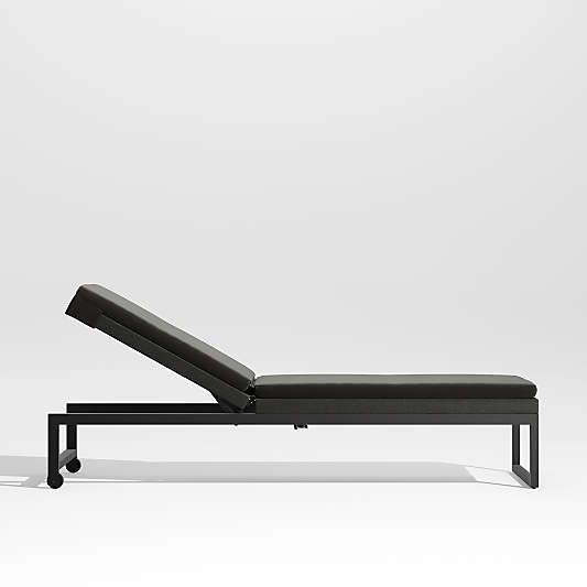 Dune Black Outdoor Chaise Lounge with Black Cushion